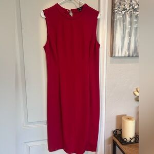 J Peterman Red Sleeveless Sheath Knee Length Dress